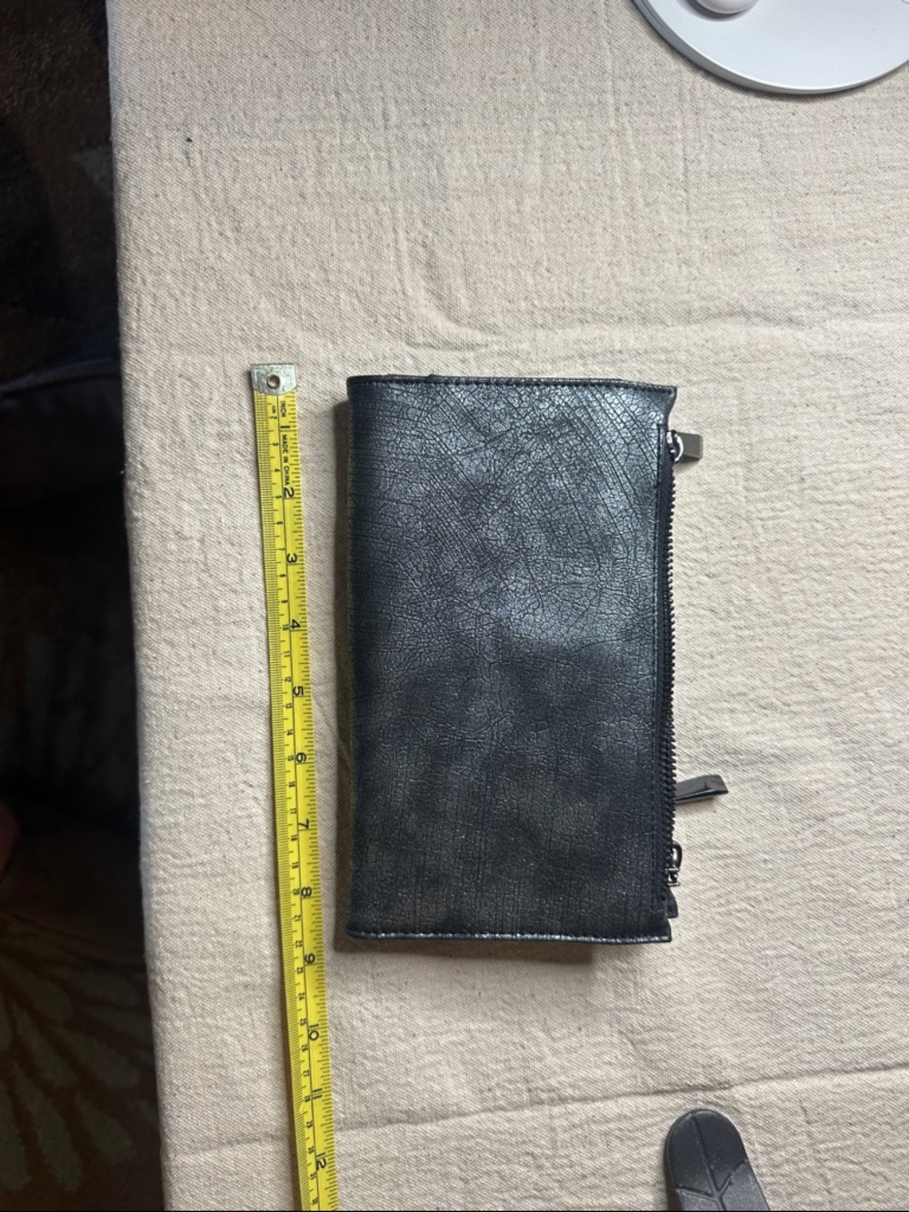 Black Leather Zip Wallet